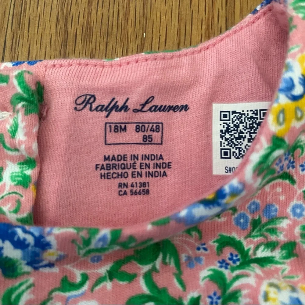 Ralph Lauren Pink Floral Cotton One Piece